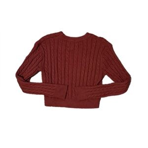 Rust Maroon Cable Knit Sweater